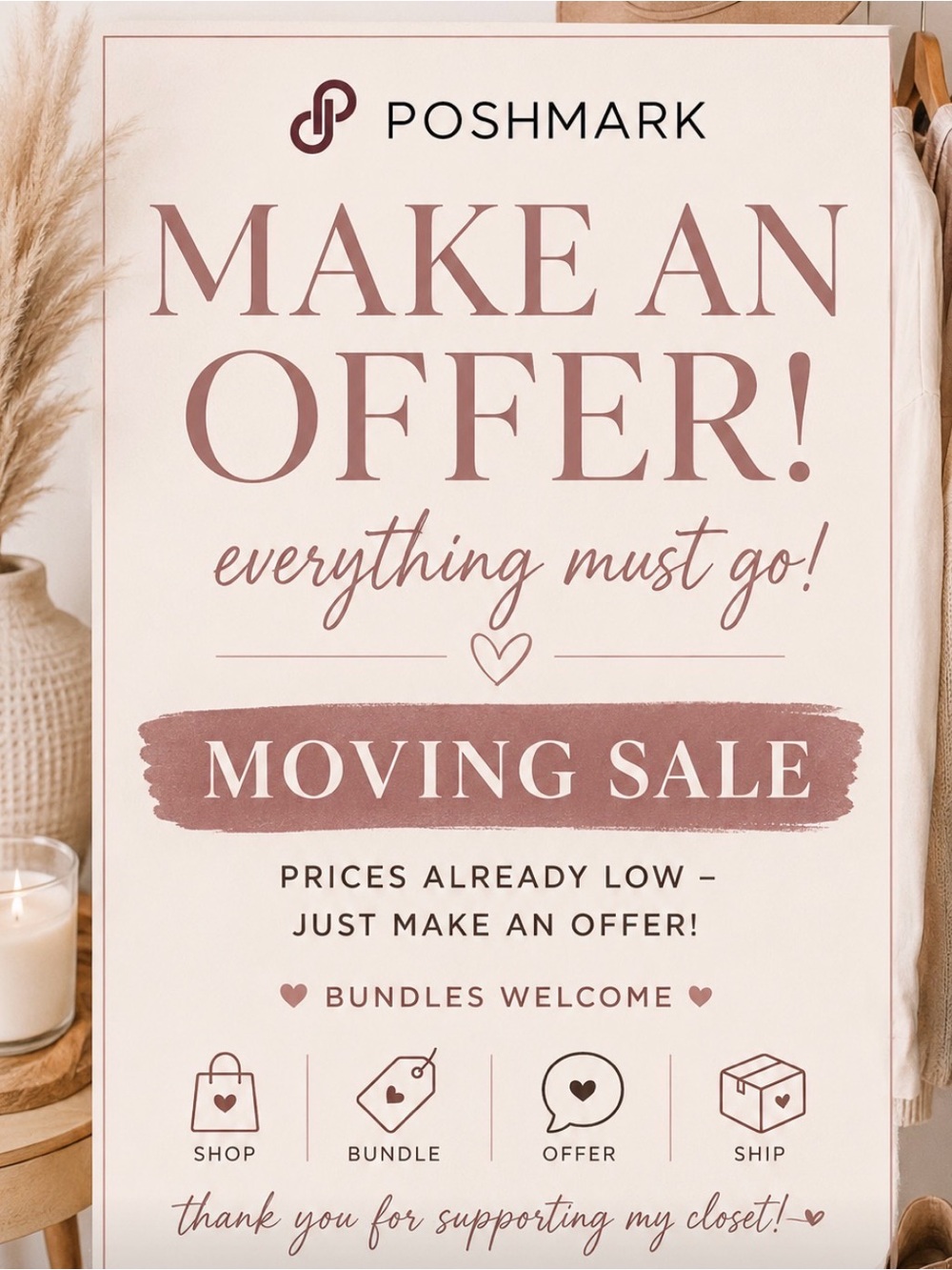 Moving sale! Closet clear out!